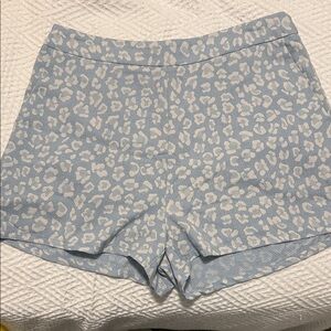 Le Lis High Waist Blue and White Patterned Shorts